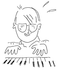 Peter Wallin som tecknad